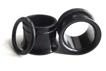 Tunel tunele plug czarny stal z O-ring 8mm
