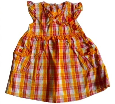 Sukienka CHEROKEE falbanki krateczka 6-9m 74 80