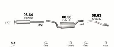 SILENCER CENTRAL FORD FOCUS 1,4 05- - milautoparts-fr.ukrlive.com