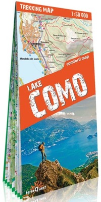 Jezioro Como (Lake Como); laminowana mapa trekkingowa ang. 1:50 000