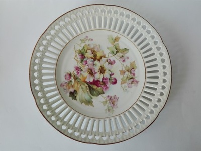 talerz porcelanowy stary kwiaty