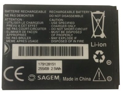 NOWA ORYGINALNA BATERIA SAGEM 179128151 * 3.7V