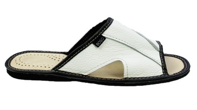 Pantofle kapcie białe męskie BOSO 2070-5 klapki 46