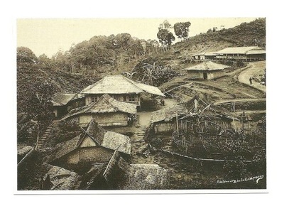 Pocztówka - Tradycyjna indonezyjska wioska, Jawa 1910