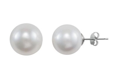 Kolczyki perełki perły 8 mm Biały -1