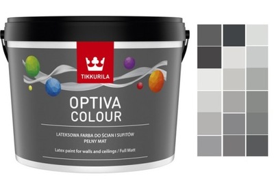 TIKKURILA Optiva Colour Mat Odcienie Szarości 9l