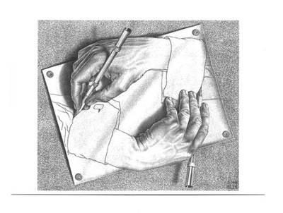 Karnet - M.C. Escher, Rysujące dłonie ...