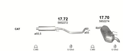 POT D'ÉCHAPEMENT CENTRAL OPEL VECTRA C 2.0CDTI 17.72AL/PLO - milautoparts-fr.ukrlive.com