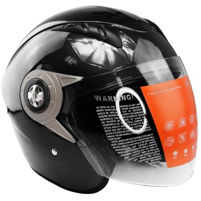 KASK JET WL708 SKUTER HOMOLOGACJA BLACK POŁYSK S