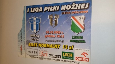 bilet WISŁA Płock - LEGIA Warszawa 2003