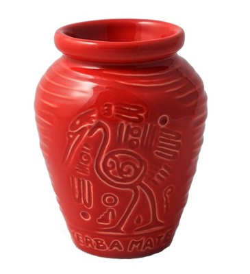 Matero Ceramiczne AZTEK Czerwone do Yerba Mate