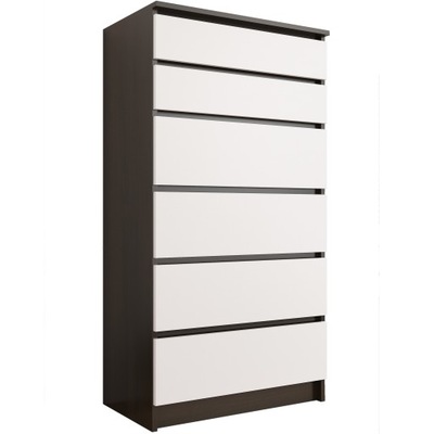 NOWOCZESNA KOMODA SZAFKA 6 SZUFLAD R-6 MIX WENGE