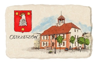 Magnes na lodówkę kamień pamiątka OSTRZESZÓW 074