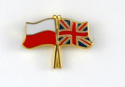 Przypinka pin wpinka flaga POLSKA-Wlk.Brytania UK