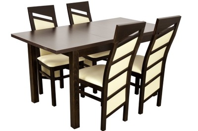 Stół i 4 krzesła SOLIDNE MEBLE do SALONU JADALNI