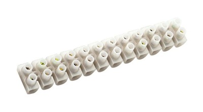 Kostka elektryczna 12 pól r=6mm2 biała