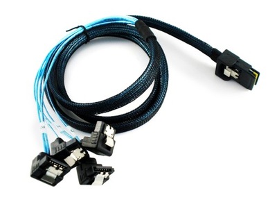 Kabel Kątowy mini SAS SFF-8087 - 4x SATA 0,5M