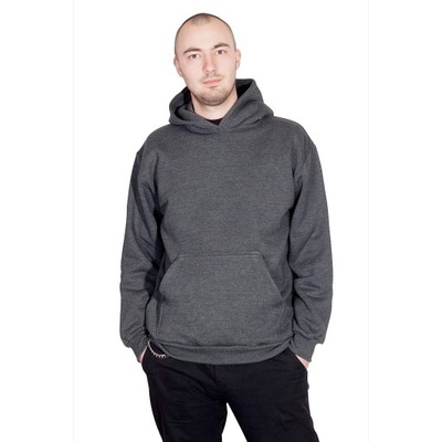 TheCo - Gładka bluza z kapturem - grafit - S