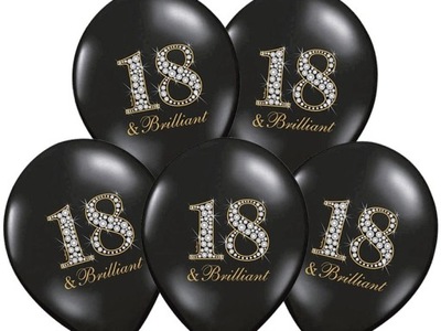 Balony na 18 osiemnastkę urodziny Brilliant 5szt