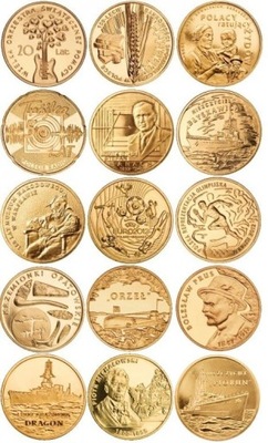 2 zł (2012)-Zestaw wszystkich 15 monet z 2012 roku