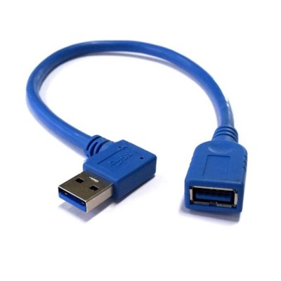 Kabel Przedłużacz KĄTOWY USB 3.0 AM-AF LEWY 0,3M