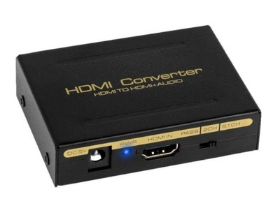 Konwerter HDMI do HDMI + Audio Toslink SPDIF DAC