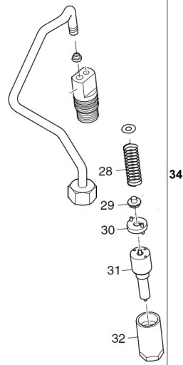 Форсунка в сборе HATZ 1B30 EPA 2 - 01389601