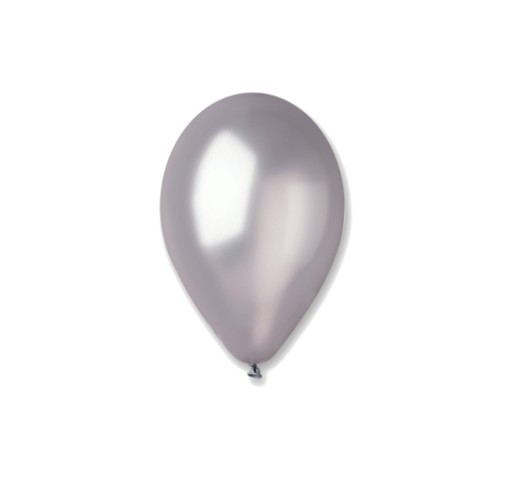 Balon lateksowe Ge.Ma.R. metaliczne srebrne 100 sztuk