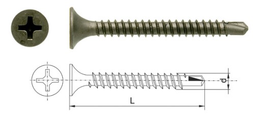 Саморезы по металлу, ЧЕРНЫЕ, 3,5Х45, 500 шт.