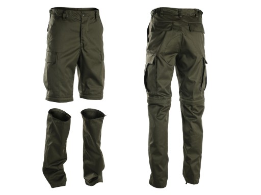 Тактические треккинговые брюки-боевики 2-в-1 Mil-Tec BDU Zip-Off Olive M