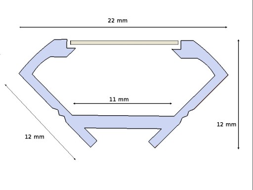 Профиль для светодиодной ленты ПВХ УГОЛ №398