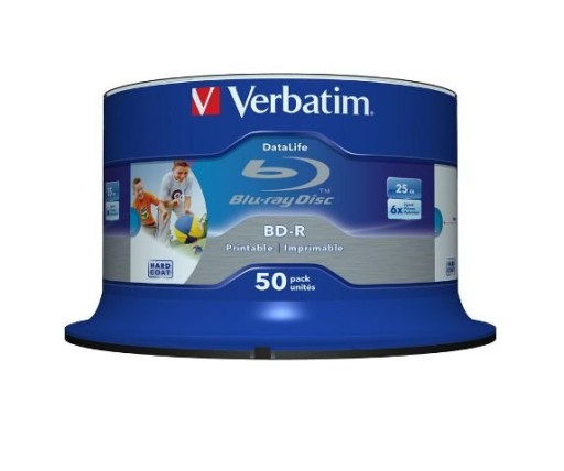 VERBATIM BD-R BLU-RAY 25 ГБ 6x для печати 50 шт.!!!!