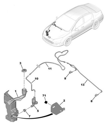 ШЛАНГ СТЕКОНОМЫВАТЕЛЯ PEUGEOT 407 oe