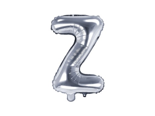 Фольгированный шар Z, серебро, 35 см, 1 шт. FB2M-Z-018.