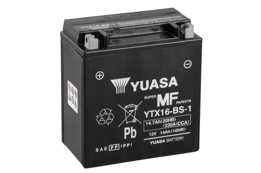 АККУМУЛЯТОР YUASA YTX16-BS-1 14,7 Ач 230 А VS VL