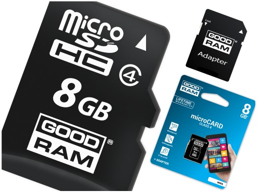 КАРТА ПАМЯТИ GOODRAM 8 ГБ MICRO SDHC + АДАПТЕР SD