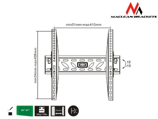 ПОДВЕСКА ДЛЯ ТЕЛЕВИЗОРА КРОНШТЕЙН ДЛЯ ЖК-СВЕТОДИОДА 23-42 MC-579