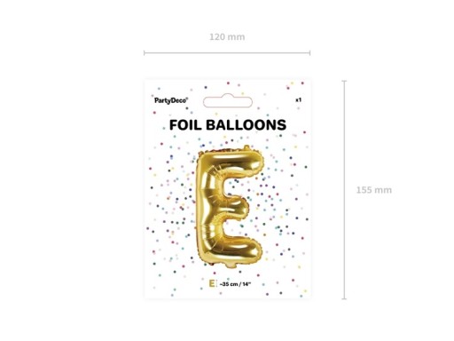 Balon foliowy Litera E Litera napis złota Urodziny