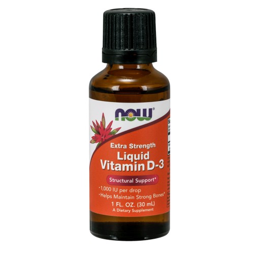 NOW Foods Witamina D3 1000IU w 1 kropli 30ml