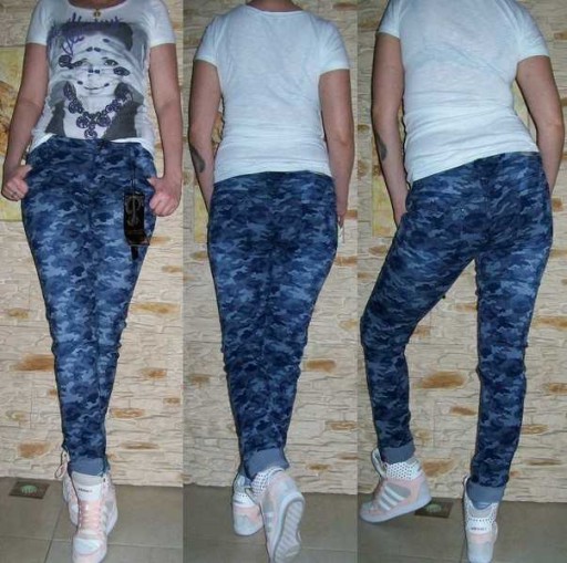 SPRING JEANS CAMO Брюки с камуфляжным принтом сексуальные SLIM FIT S 36