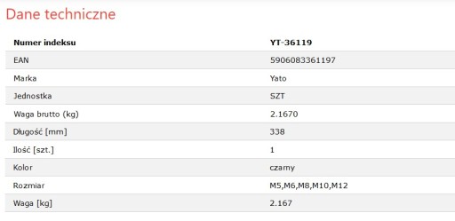 ЗАКЛЕПКА-ГАЙКА YATO РУЧНАЯ ЗАКЛЕПКА M5-M12 YT-36119 +150 ГАЙКА-КЛЕПКА