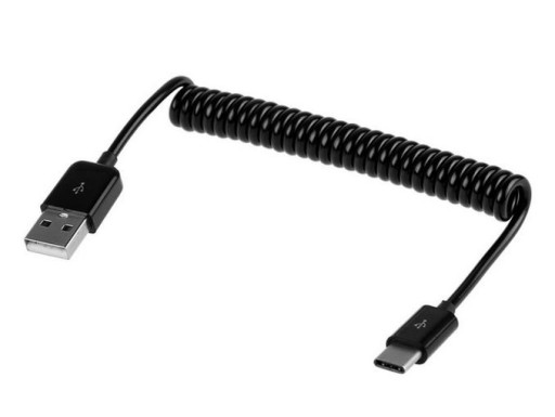 USB-C 3.1 тип C — USB-кабель с пружинной спиралью, 1 м