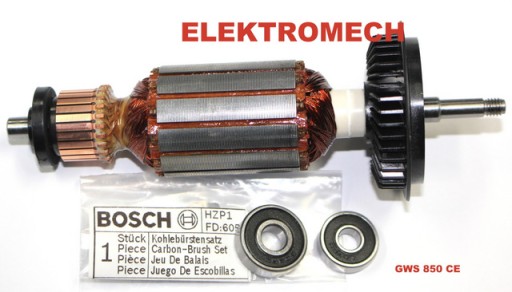 РОТОР BOSCH ORYG GWS 780 850 ЩЕТКИ +2 ПОДШИПНИКА