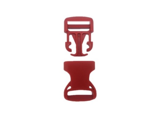 Klamra 25mm Zapięcie plastik Czerwona 5szt