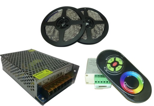 ZESTAW taśma RGB 5050 600 LED 10m ster radio + zas
