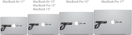 Наклейка для Apple Macbook 11–17 дюймов — ПИСТОЛЕТ