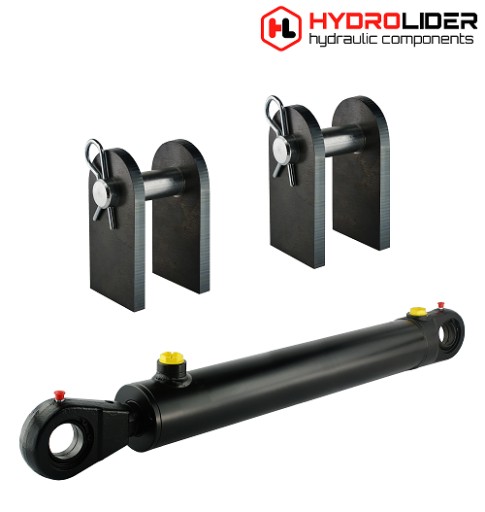 SIŁOWNIK CYLINDER HYDRAULICZNY 2-STR 63/36 SKOK 500 + MOCOWANIA HYDROLIDER