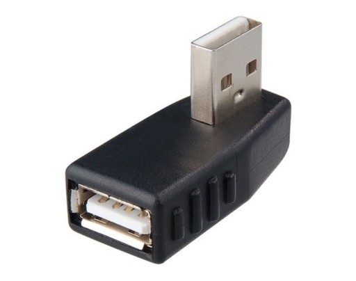 Угловой адаптер USB 2.0 ПРАВЫЙ штекер-розетка