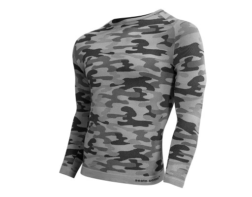 МУЖСКАЯ термоактивная спортивная ФУТБОЛКА CAMO с длинным рукавом Sesto Senso *L