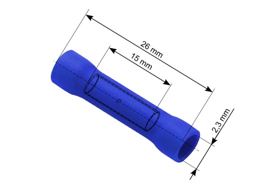 Konektor łącznik izolowany 2.3/26mm 5szt